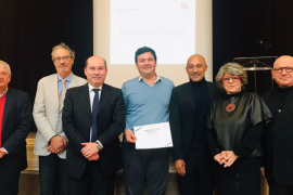 Jean-Pierre Hupkens, Jean Winand, Marc Clairbois, Thomas Piketti, Arnaud Ngatcha, Françoise Py et Mehmet Aydogdu Remise du Prix Paris-Liège de l'essai